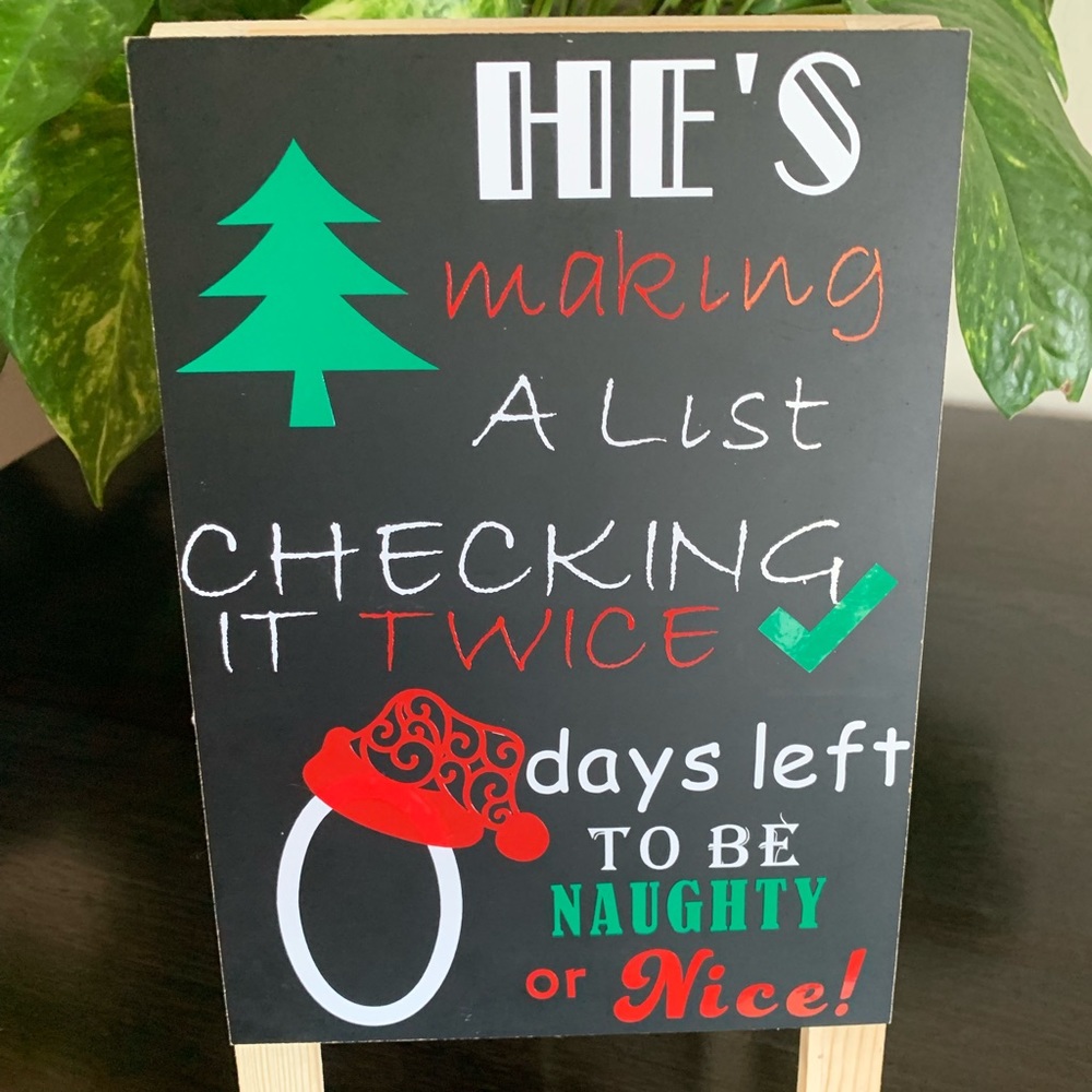 Countdown to Christmas and thanksgiving easel.